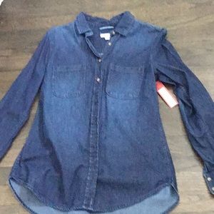 Merona long sleeve navy blue shirt NWT